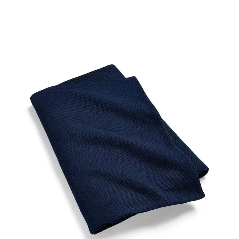 LAUREN RALPH LAUREN Classic Weave KING Blanket $300 Navy Brand new
